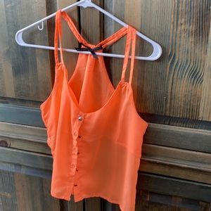 Neon orange racer back tank